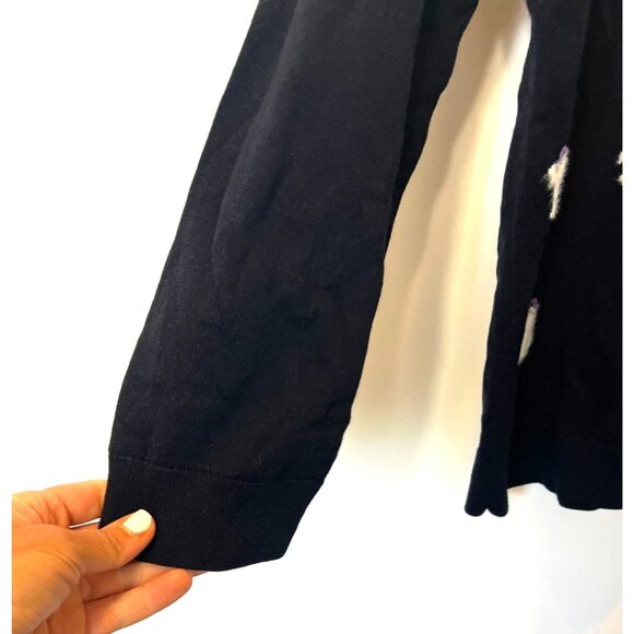 Talbots Navy Blue Crewneck Sweater Winter Polar Bears Pom Pom Hats Size XL - Picture 12 of 12